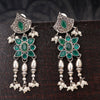 Sukkhi Marvelous Oxidised Drop Green Pearl Earring For Women