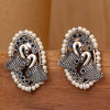 Sukkhi Stylish Peacock Oxidised Stud Pearl Earring For Women