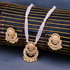 Sukkhi Incredible Pinkish Gold Plated Pearl Long Necklace Set for Women