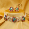 Sukkhi Dazzling Glamorous Kundan Gold Plated Pearl Choker Necklace Set for Women