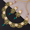 Sukkhi Glistening Mint Kundan Gold Plated Green Pearl Choker Necklace Set for Women