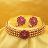 Sukkhi Glorious Gold Plated Pink & Gold Pearl Choker Necklace Set for Women