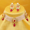 Sukkhi Marquise Elegant Kundan Gold Plated Pearl Choker Necklace Set for Women