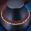 Sukkhi Tiny Elegant Gold Plated Maroon Pearl Choker Necklace for Women