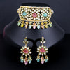 Sukkhi Glorious Attractive Kundan Gold Plated Multi Colour Pearl Choker Necklace Set for Women