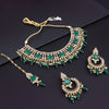 Sukkhi Charming Adorable Kundan Gold Plated Green Pearl Choker Necklace Set for Women