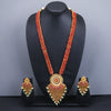 Sukkhi Fancy Shiny Kundan Gold Plated Red Pearl Long Necklace Set for Women