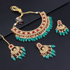 Sukkhi Blossomy Kundan Gold Plated Green & Red Pearl Choker Necklace Set for Women