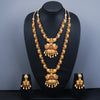 Sukkhi Glorious Peacock Matte Gold Plated Pearl Long & Small Necklace Set for Women