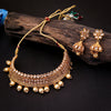 Sukkhi Modish Gold Plated Kundan & Pearl Choker Necklace Set For Women