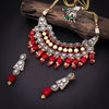 Sukkhi Appealing Gold Plated Kundan & Pearl Choker Necklace Set For Women